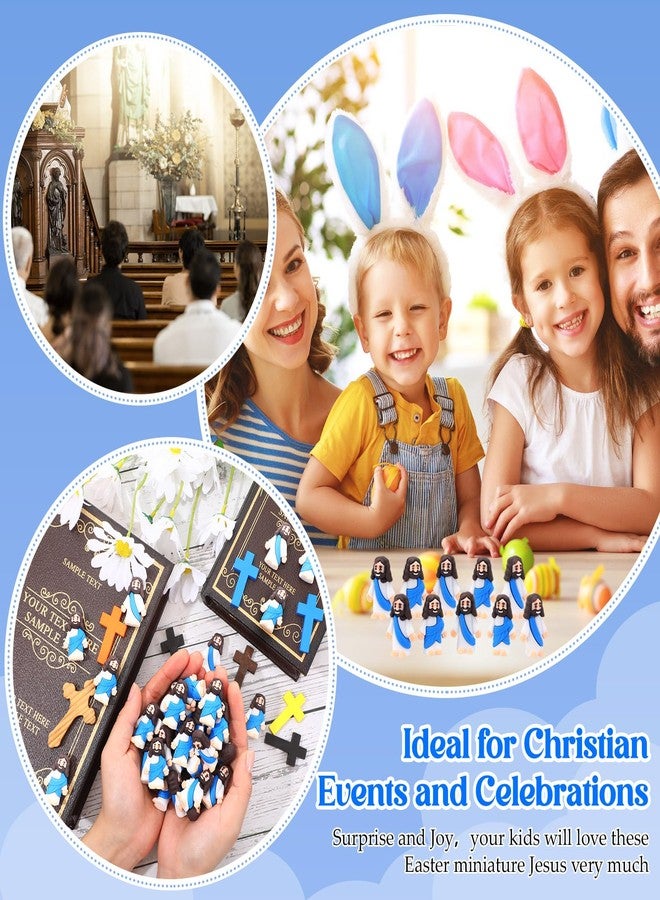 Bememo 300 Pcs Little Jesus Figures Bulk Original Design Mini Pocket Jesus Rubber Figurine to Hide and Seek Religious Party Favors Baptism Gifts(Blue) - Image 4